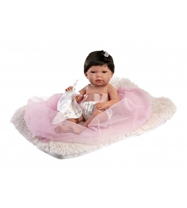 Attēls no Lelle zīdainis Nica meitene ar spilvenu un mānekli (vinila ķermenis) 40 cm Spānija LL73804