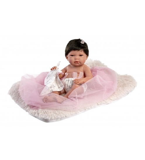 Picture of Lelle zīdainis Nica meitene ar spilvenu un mānekli (vinila ķermenis) 40 cm Spānija LL73804