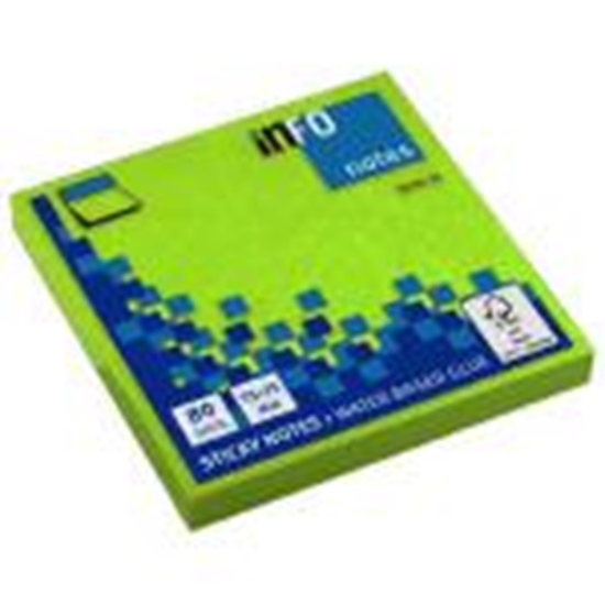 Picture of Līmlapiņas INFO NEON 75x75mm zaļas,  80 lapas