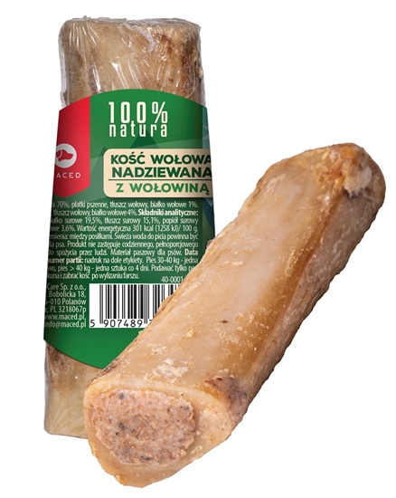 Picture of MACED Bone stuffed with beef - chew for dog - 150g