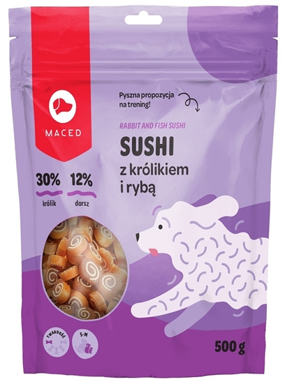 Изображение MACED Sushi with rabbit and fish - dog treat - 500g