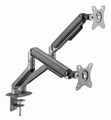 Attēls no Monitora stiprinājums Gembird Desk Mounted Adjustable Monitor Double Arm Space Grey