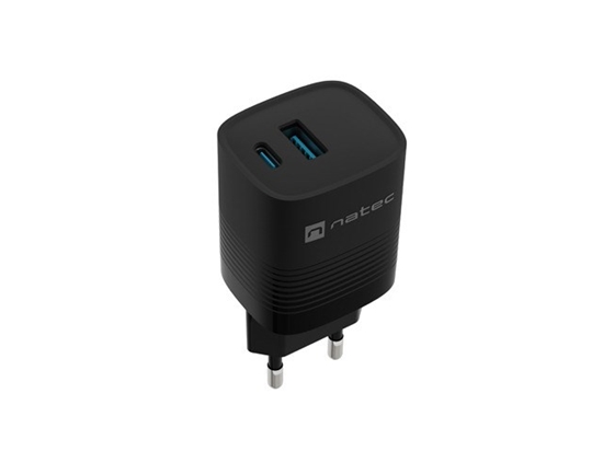 Picture of NATEC RIBERA GAN CHARGER 1X USB-A + 1X USB-C 30W BLACK