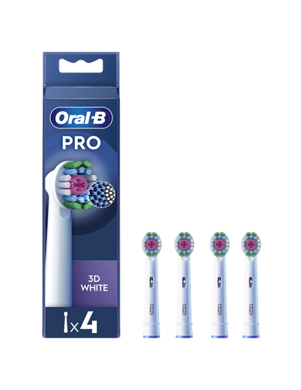 Picture of Oral-B | Replaceable toothbrush heads | EB18-4 3D White Pro | Heads | For adults | Number of brush heads included 4 | White