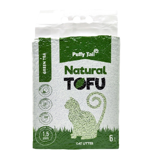 Picture of Pakaiši kaķiem Tofu Puffy Tail Green Tea, 1.5mm gran., 2.4kg