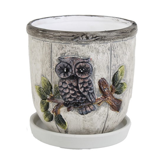 Picture of Puķu pods d18xh16cm ar pūci