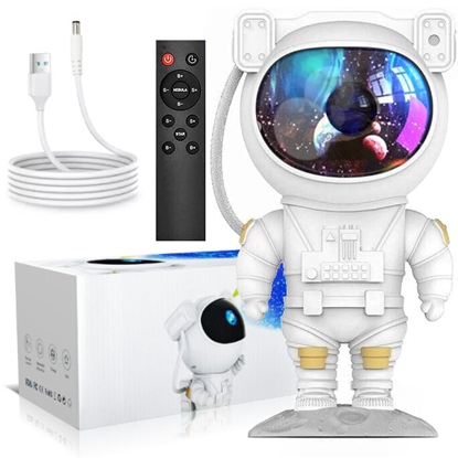 Picture of Riff "Zvaigžņotais astronauts" nakts lampa - LED projektors ar tālvadības pulti / taimeri un magnētisku galvu ar 360° rotāciju