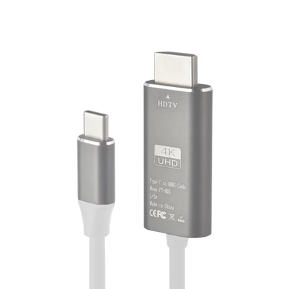 Изображение RoGer FT-H05 USB-C to HDMI UltraHD 4K@30Hz Cable 2m / white