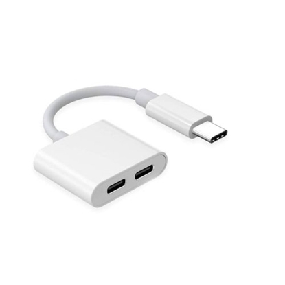 Attēls no RoGer JH-032 USB-C to 2x USB-C Audio adapter + Charging