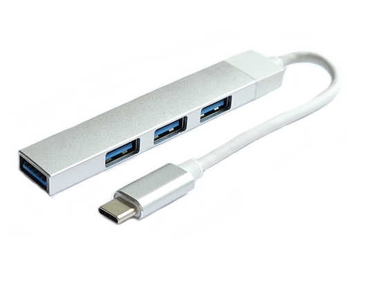 Изображение RoGer USB-C HUB 3xUSB2.0 / 1xUSB3.0 5Gbps / silver