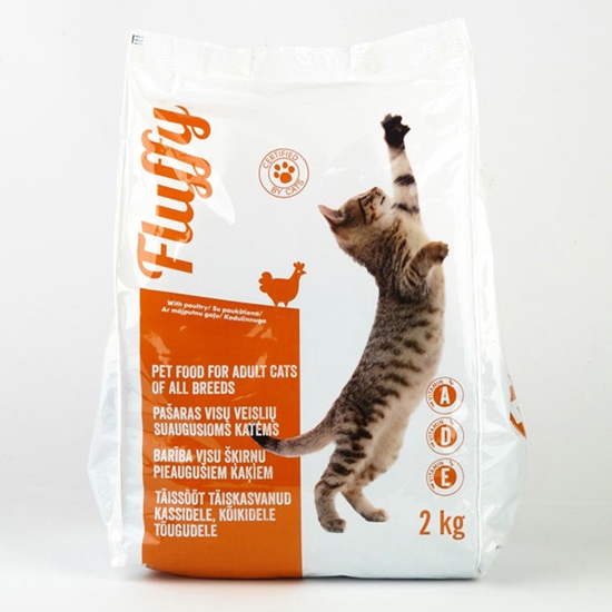 Изображение Sausā barība pieagušiem kaķiem Fluffy ar mājputnu gaļu, 2kg