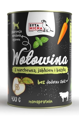 Attēls no SYTA MICHA Beef with carrot, apple and basil - wet dog food - 400g