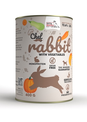 Attēls no SYTA MICHA Chef Rabbit with vegetables - Wet dog food - 400 g