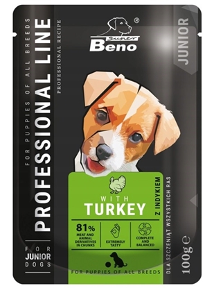 Picture of SUPER BENO Junior Turkey - Wet dog food - 100 g