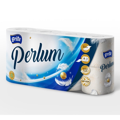 Picture of Tual.papīrs Grite Perlum 8 ruļļi, 3 slāņu, 116 loksnes, 13.9