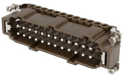 Picture of Connector: rectangular; male; 180 °C; 24+PE; size 104.27; 16A; 500V