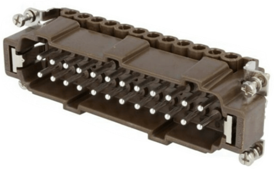 Picture of Connector: rectangular; male; 180 °C; 24+PE; size 104.27; 16A; 500V