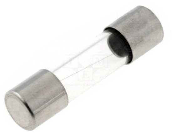 Picture of Fuse: fuse; time-lag; 1A; 250VAC; cylindrical,glass; 5x20mm; brass