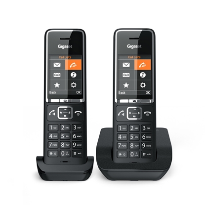 Attēls no GIGASET WIRELESS PHONE COMFORT 550 DUO BLACK CHROME (L36852-H3001-D204)