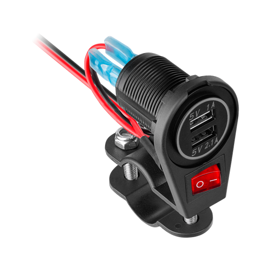 Picture of Peiying CHR0008 Built-in car charger with switch 2x USB 5V/2.1A