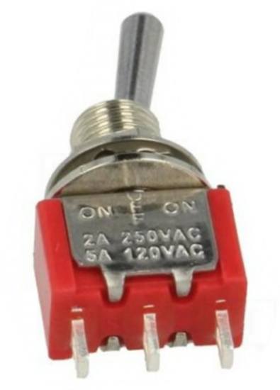 Изображение Switch: toggle; Pos: 3; SP3T; ON-OFF-ON; 2A/250VAC; 5A/28VDC