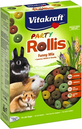 Attēls no VITAKRAFT Party Rollis Funny Mix - treat for rodents and rabbits - 500g