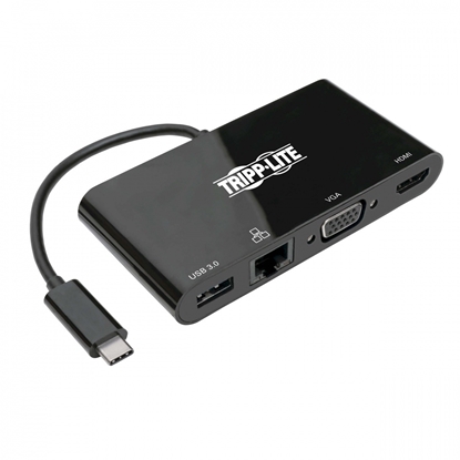 Picture of Wieloportowy adapter USB-C 4K HDMI, VGA, USB-A, GbE, HDCP U444-06N-HV4GUB Czarny