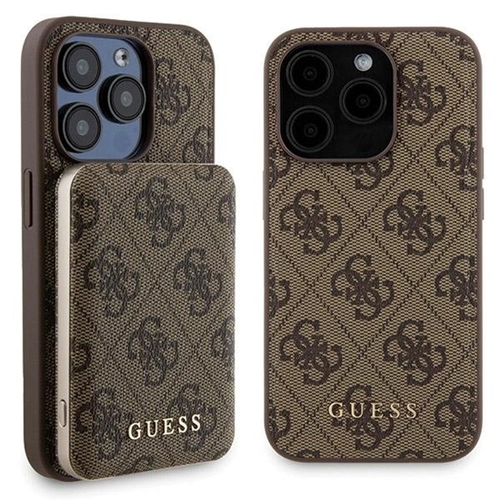 Picture of Guess GUBPM5P15X4GEMGW Rear Cover + Powerbank for Apple iPhone 15 Pro Max