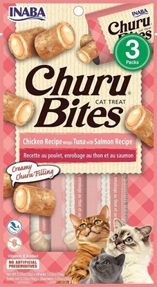 Picture of INABA Churu Bites Chicken with tuna and salmon - cat treats - 3x10 g