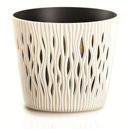 Attēls no Puķu pods Sandy Round krēmkrāsas d19cm