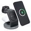 Attēls no Forcell 3in1 C 15W Wireless Qi Charger Stand with Magsafe for Smartphone / Smartwatch / TWS Headset Black