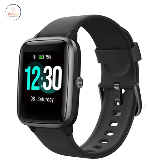 Picture of iWear G5 Aluminum Sport BT Call Smart Watch with Heartrate & Blood Oxygen monitor + extra strap Black