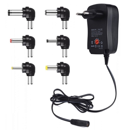 Picture of CP UCH1 Universal 12/30W (Max 2.1A) Power Adapter + USB 3-12V manual & 6 Plugs in set Black