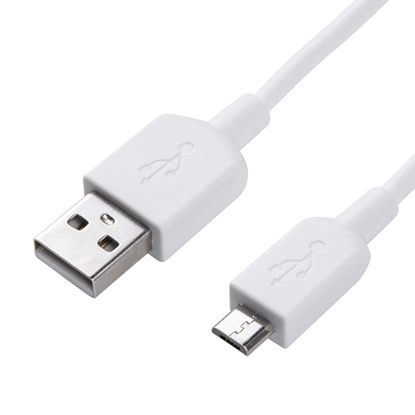 Attēls no DCO Durable TPE Universal Micro USB to USB Data & Fast 2.4A Charger Cable 1m White
