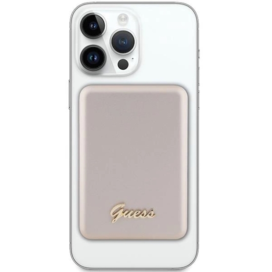 Изображение Guess Power Bank 5000mAh 15W MagSafe And Regular Charge With Metal Ssript Logo Gold