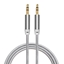 Attēls no iLike AX1 Durable Braided Wire 1.8m Aux Jack Cable 3.5mm male to 3.5mm 2-line Gold platted White