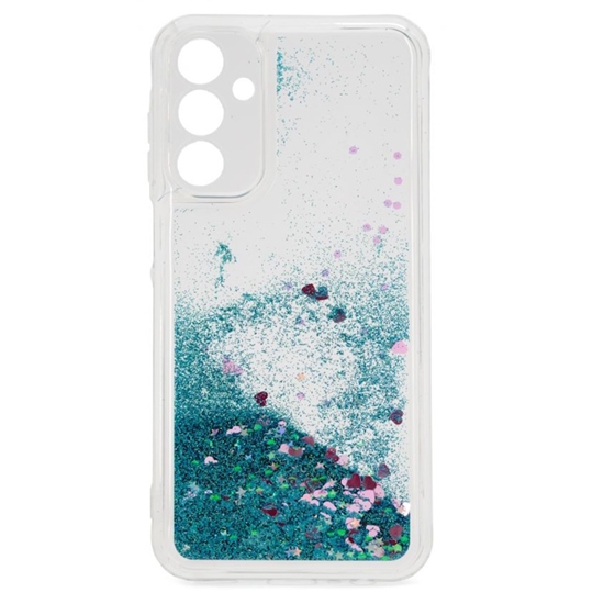 Picture of iLike Samsung Galaxy A35 Silicone Case Water Glitter Blue
