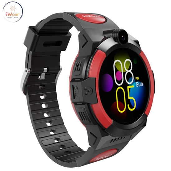 Picture of iWear LT32 Durable 4G Sim GPS Tracking IP67 Kids Watch & Phone Call with Chat Camera Black Red