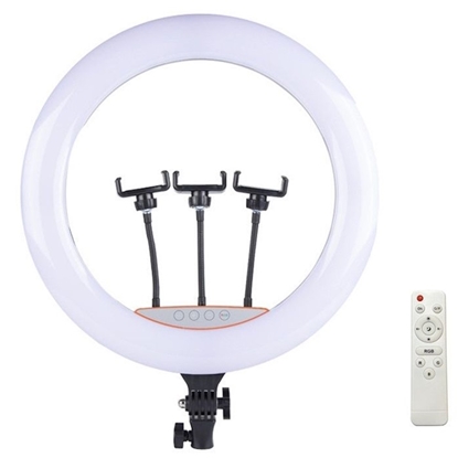 Изображение Elight SR18 45cm LED Light Ring with 3x Smartphone holder + 220V Adapter + BT remote Black