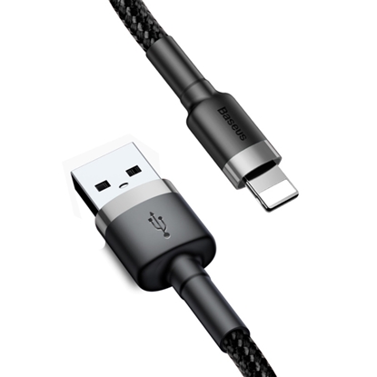 Attēls no Baseus Baseus Cafule USB-A / Lightning 2.4A QC 3.0 cable 1 m - black-gray
