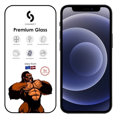 Picture of Connect Apple iPhone 12/12 Pro Corning Gorilla Glass Anti-Static 3D Full Cover 5X Stronger Black