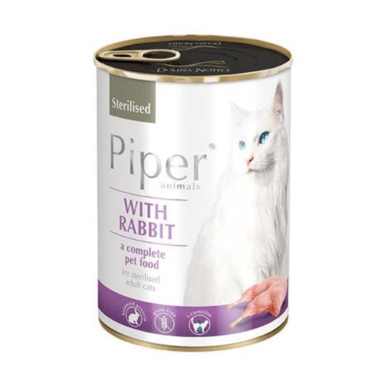 Picture of Dolina Noteci Piper Animals Sterilised with rabbit - wet cat food - 400g