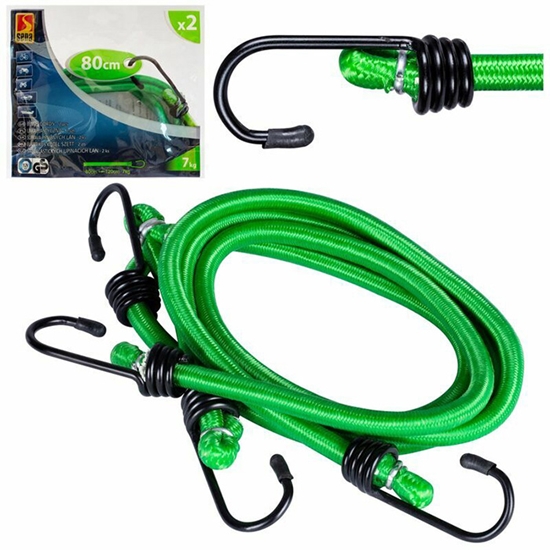 Picture of Kravas gumijas ar āķiem 80cm 2gab.