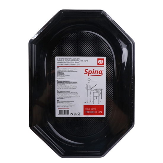 Picture of Paplātes 35x25cm, melnas PET 3 gab./pac. Spino