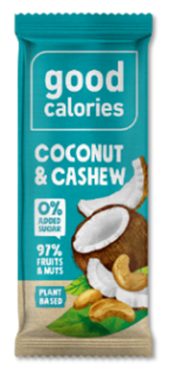 Изображение "Energy" dateļu batoniņš ar Indijas riekstiem, zemesriekstiem un kokosriekstiem GOOD CALORIES, 35g