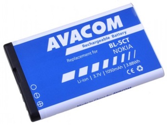 Picture of AVACOM BATTERY FOR MOBILE PHONE NOKIA 6303, 6730, C5, LI-ION 3,7V 1050MAH (REPLACEMENT BL-5CT)