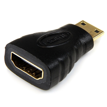 Изображение StarTech.com Mini HDMI to HDMI Adapter - 4K High Speed HDMI Adapter - 4K 30Hz Ultra HD High Speed HDMI Adapter - HDMI 1.4 - Gold Plated Connectors - UHD Mini HDMI Adapter 4K - Black