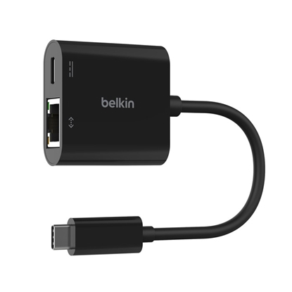 Attēls no Belkin Connect USB-C Ethernet Adapter 100W PD black INC019btBK