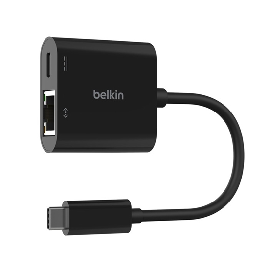 Picture of Belkin Connect USB-C Ethernet Adapter 100W PD black INC019btBK