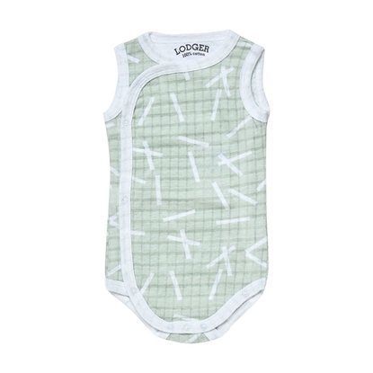 Attēls no Lodger Romper Sprinkle kokvilnas bodijs bez piedurknēm,Leaf, 62 cm